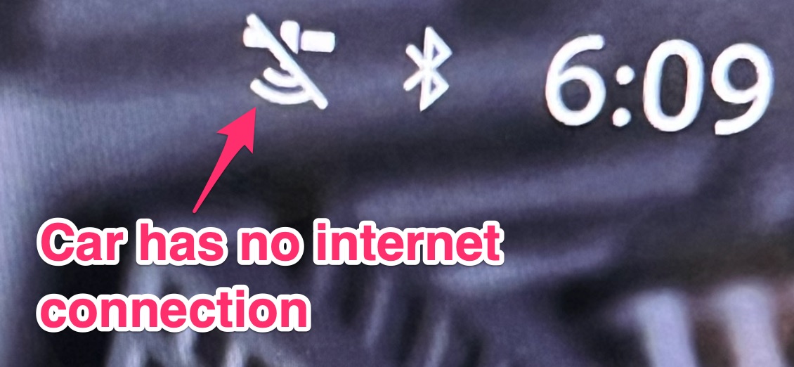 Car has no internet connection