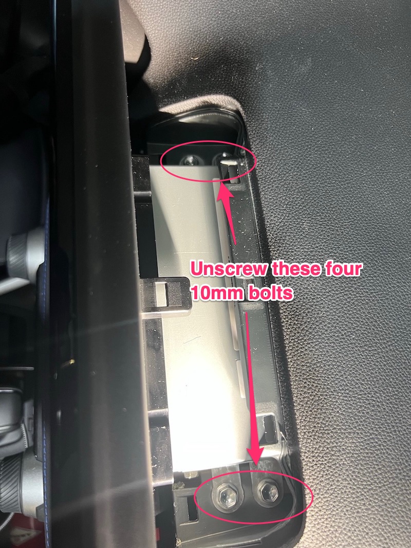 Unscrew these four 10mm bolts